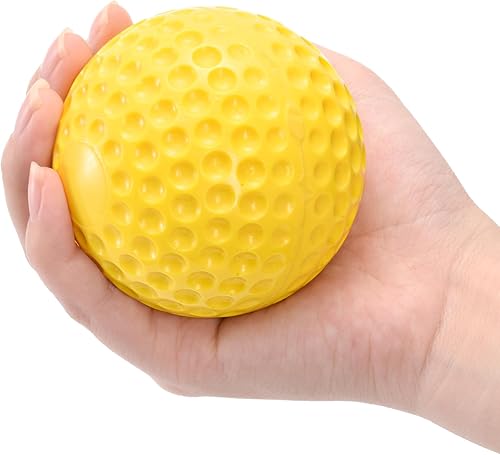 Vista 8 de Tebery Paquete de 12 pelotas de béisbol verdes con hoyuelos, 9 pulgadas para coordinación mano-ojo, práctica de golpeo y campo