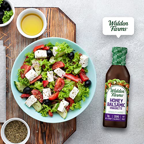 Walden Farms Honey Balsamic Vinaigrette Dressing 12 Oz. Bottle (Pack of 3) - Fresh & Delicious Salad Topping, 0g Net Carbs Condiment, Kosher Certified - Great on Salads, Drizzled on Fruits, and More - Thumbnail 5