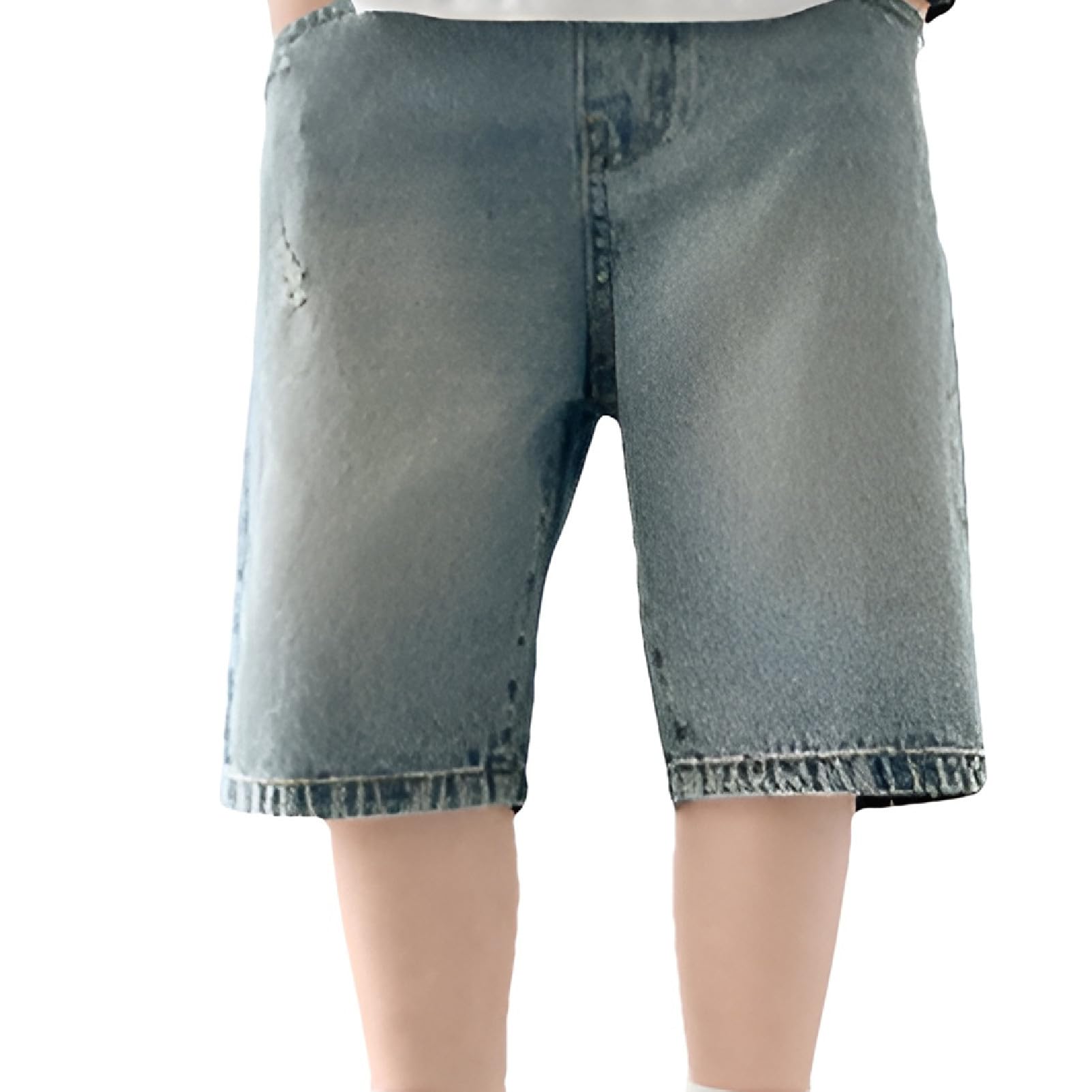 amropi Pantaloncini Jeans da Bambini e Ragazzi Corti Pantaloni in Denim Vita Elastica Larghi Bermuda Shorts per 3-12 Anni