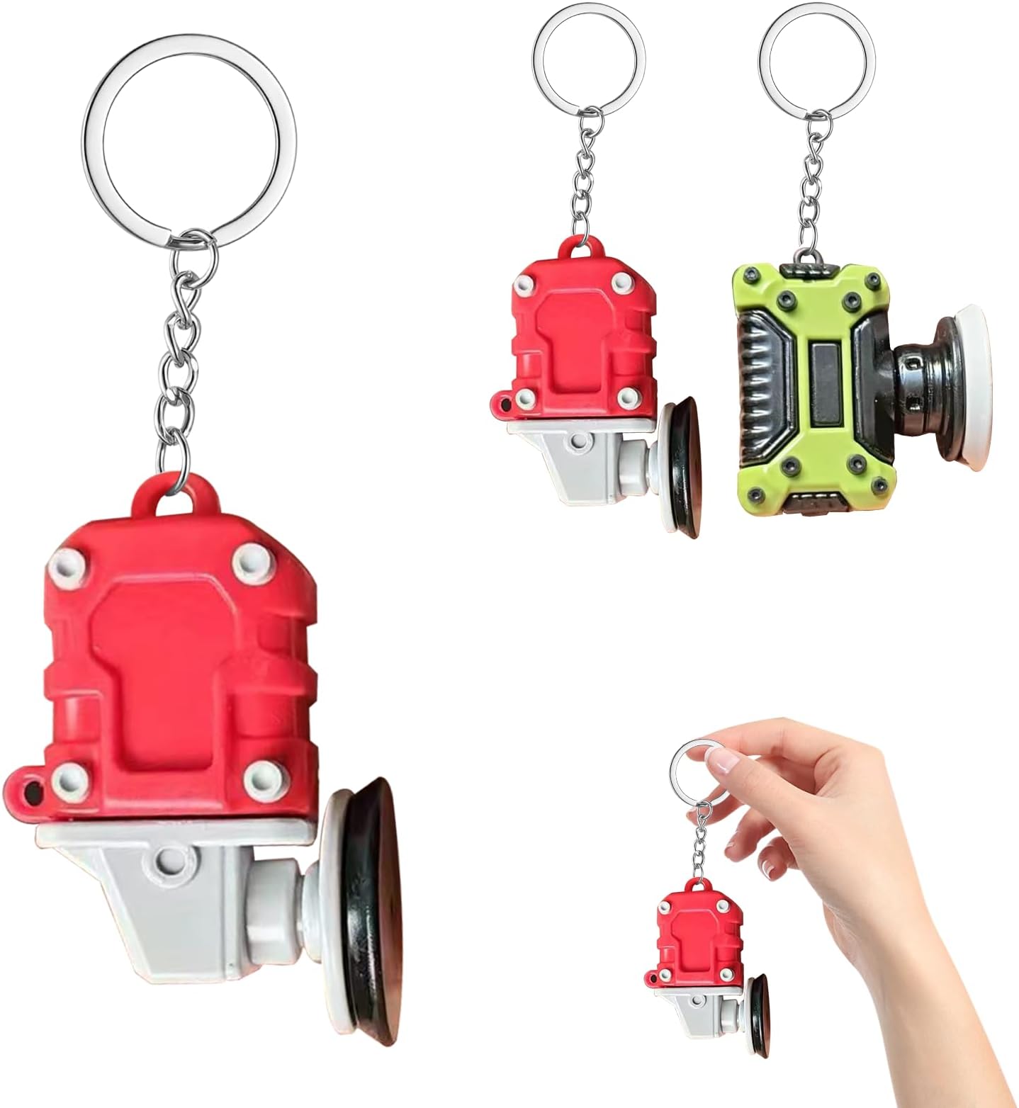 Mini Grinder Keychain, 2-in-1 Realistic Grinding Tool Pendant Keyring, Portable Sander Collectible Backpack, Bag, Purse Charm Gift Accessories for Dads Men Hardware Enthusiasts Tool Lovers