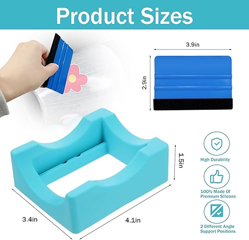 Miniatura 2 de Cuna para manualidades con material de silicona y escobilla de fieltro con borde de fieltro, ideal para aplicar calcomanías de vinilo en vasos,