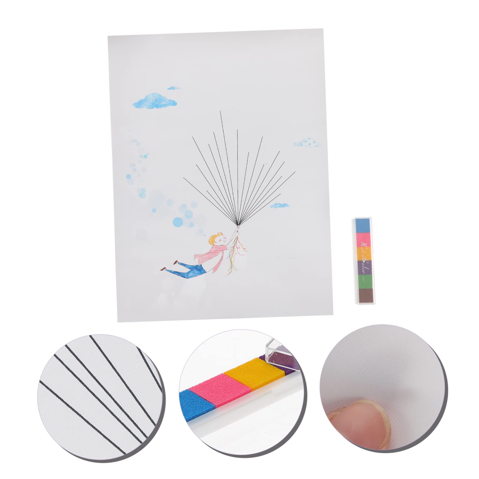 IMIKEYA 4 Pièces Invités Toile à Digitales pour Mariage Décoration pour Événements Souvenir Unique