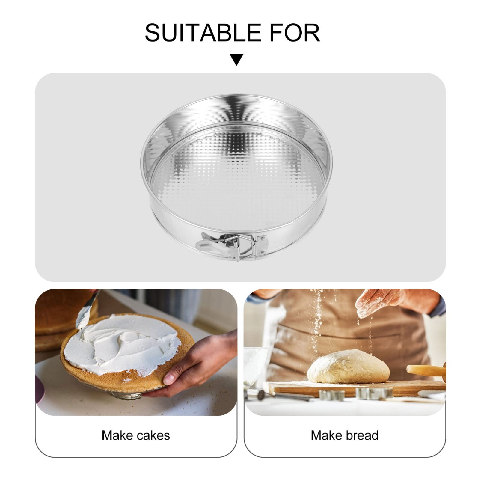 JOEBO Moule à charnière de 25,4 cm en acier inoxydable, moule à gâteau au fromage antiadhésif, étanche avec fond amovible, moule à gâteau rond pour la cuisson