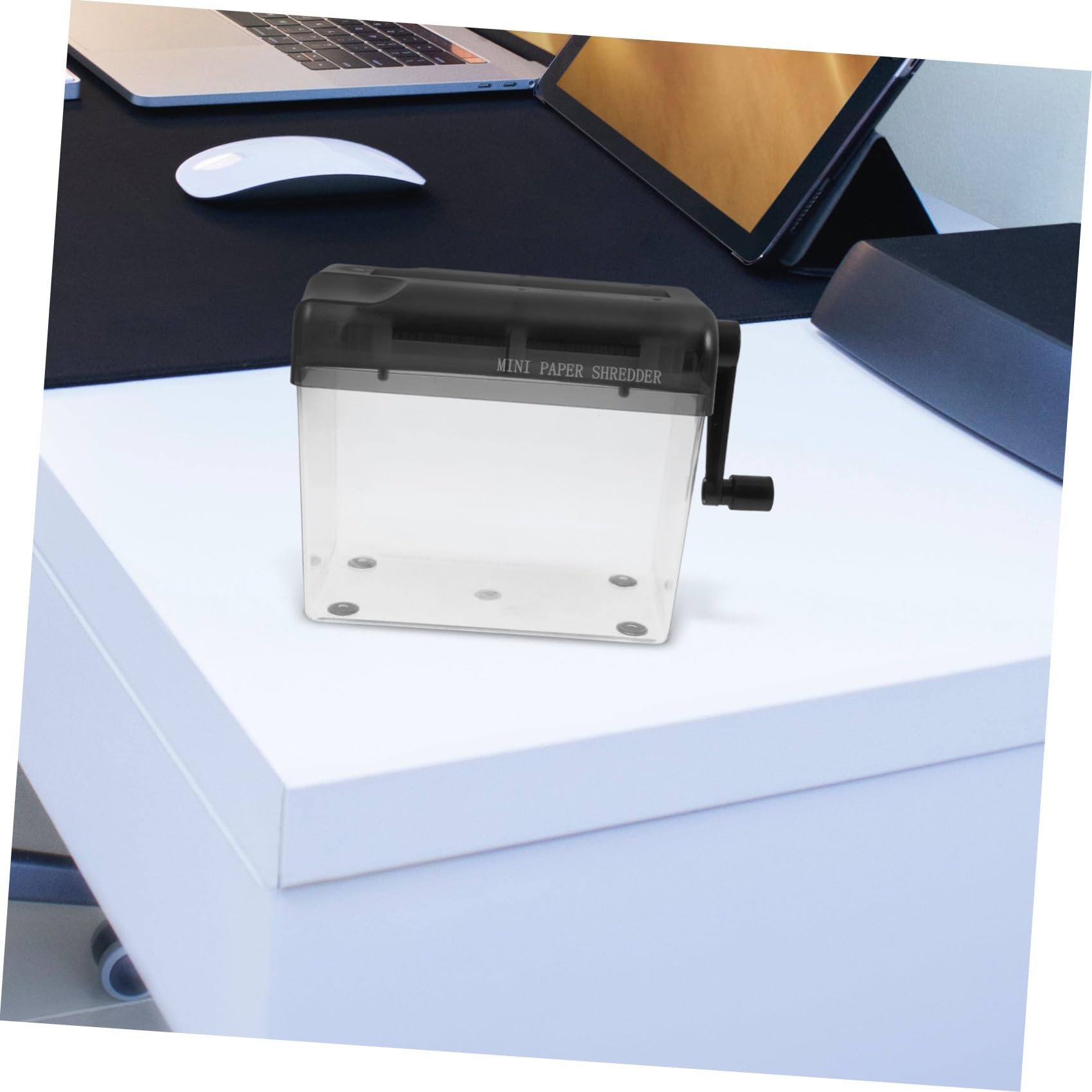 Destructeur de Documents Manuel Portable et Inoxydable Broyeur Papier Main Compact pour Bureau École et Usage Domestique