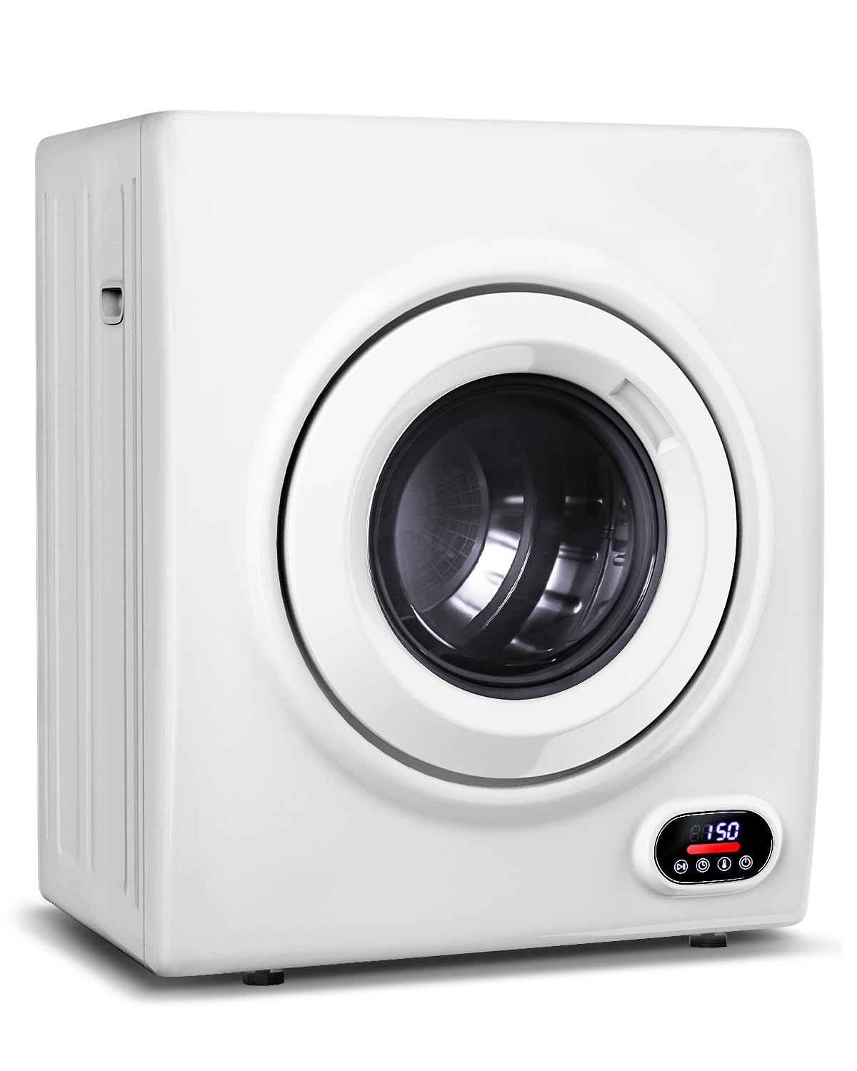 Secadora de ropa portátil Feelfunn de 3,5 pies cúbicos, 1500 W, tina de acero inoxidable, carga frontal, panel táctil LCD, unidad de secado compacta para lavandería, apartamentos y dormitorios.