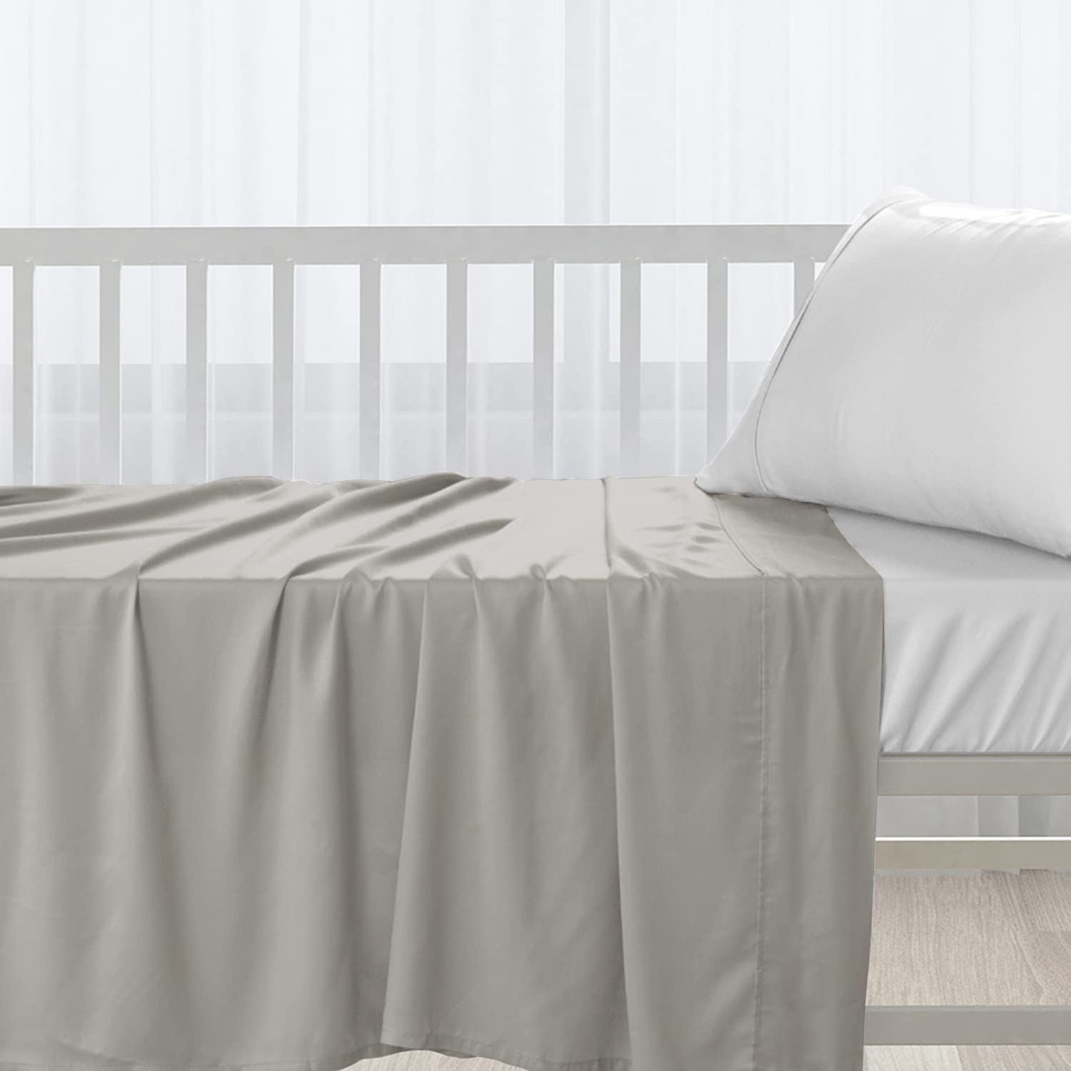 Pizuna Toddler Crib Pillow Cases 33x46cm Baby Blue, 2pc 400 Thread Count 100% Long Staple Cotton Luxurious Sateen Weave Baby Small Pillow Cases For Crib Bed By — view 60