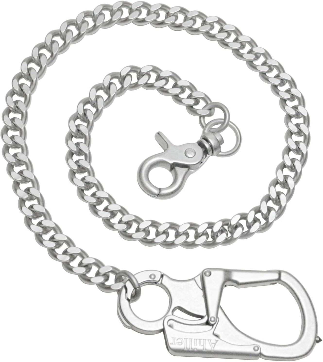 Ahiller Wallet Chain for Men, Lockable Carabiner with Tungsten Steel Taper, Heavy Duty Chain for Key Pocket Belt Jean
