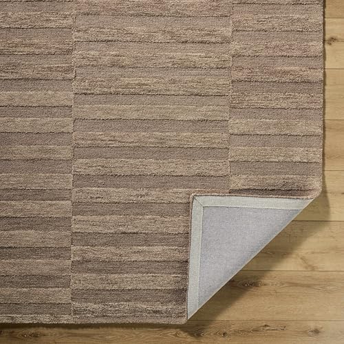 Tapete beige 8' x 10' de lana para sala y dormitorio miniatura 5
