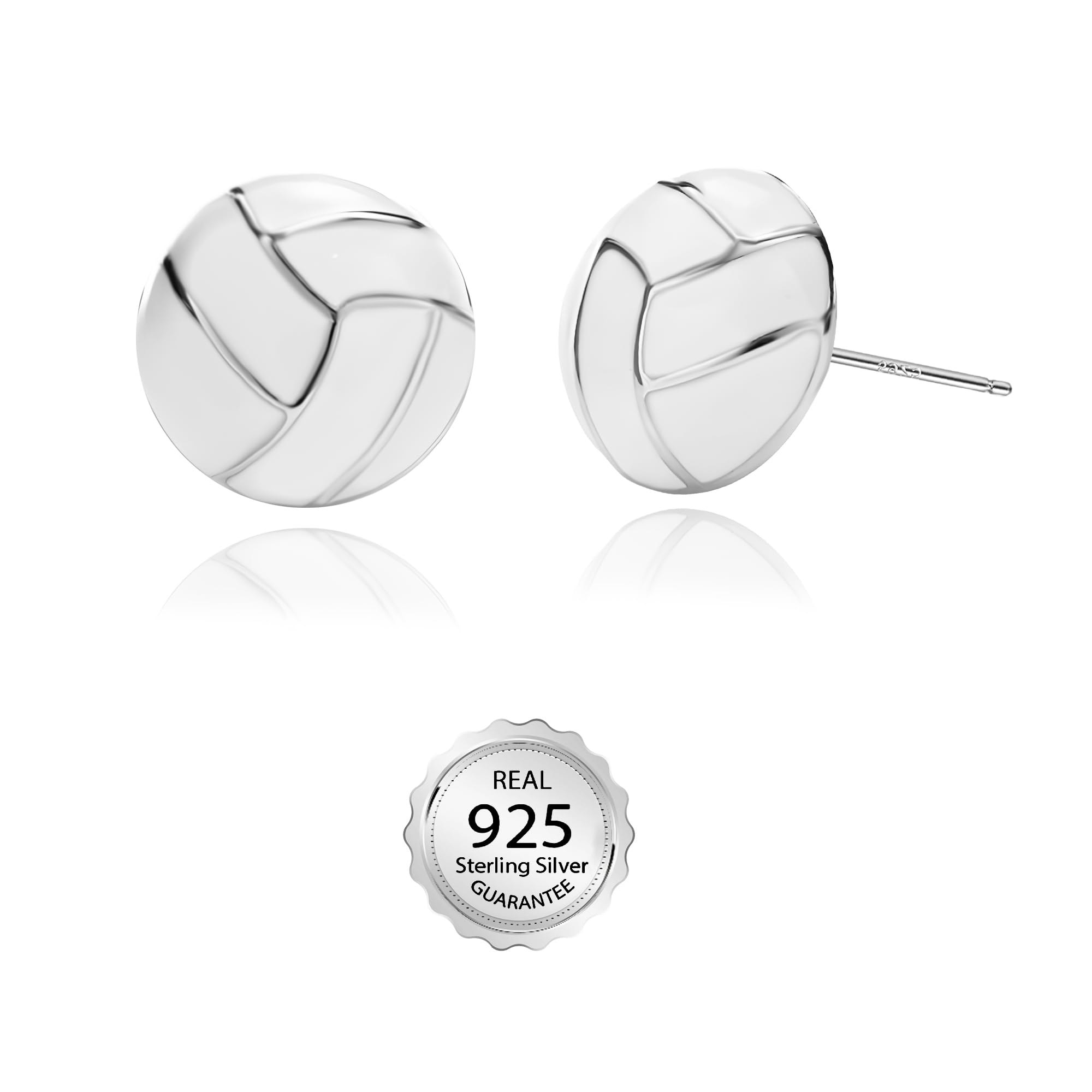 SmileBelle Sterling Silver Sport Earrings for Women Soccer Volleyball Gifts