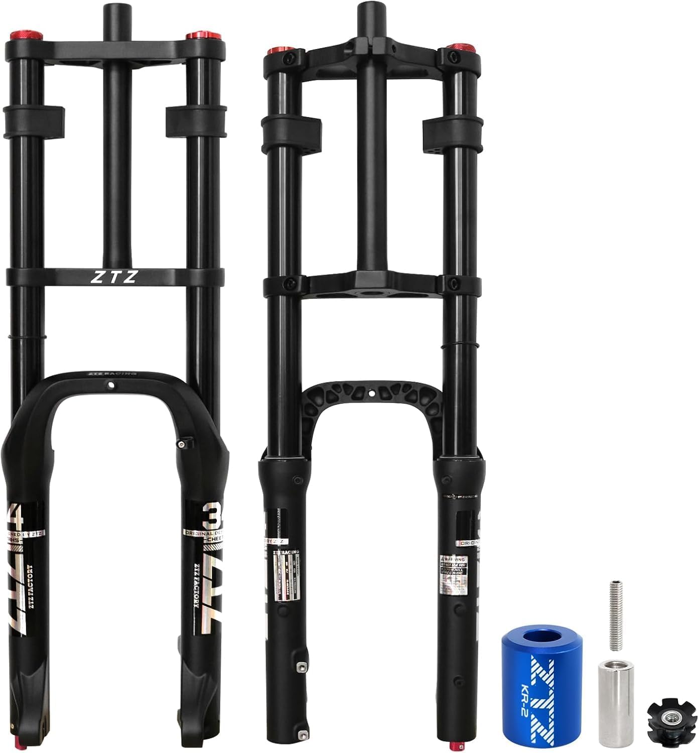 20/26 Inch 4.0 Fat Tire Bike Air Suspension Fork 180mm Travel | 135mm Hub Spacing, Straight Tube MTB Manual Lockout QR 9mm, Double Shoulder Bicycle Front Forks for Fat Snow Beach E-Bike