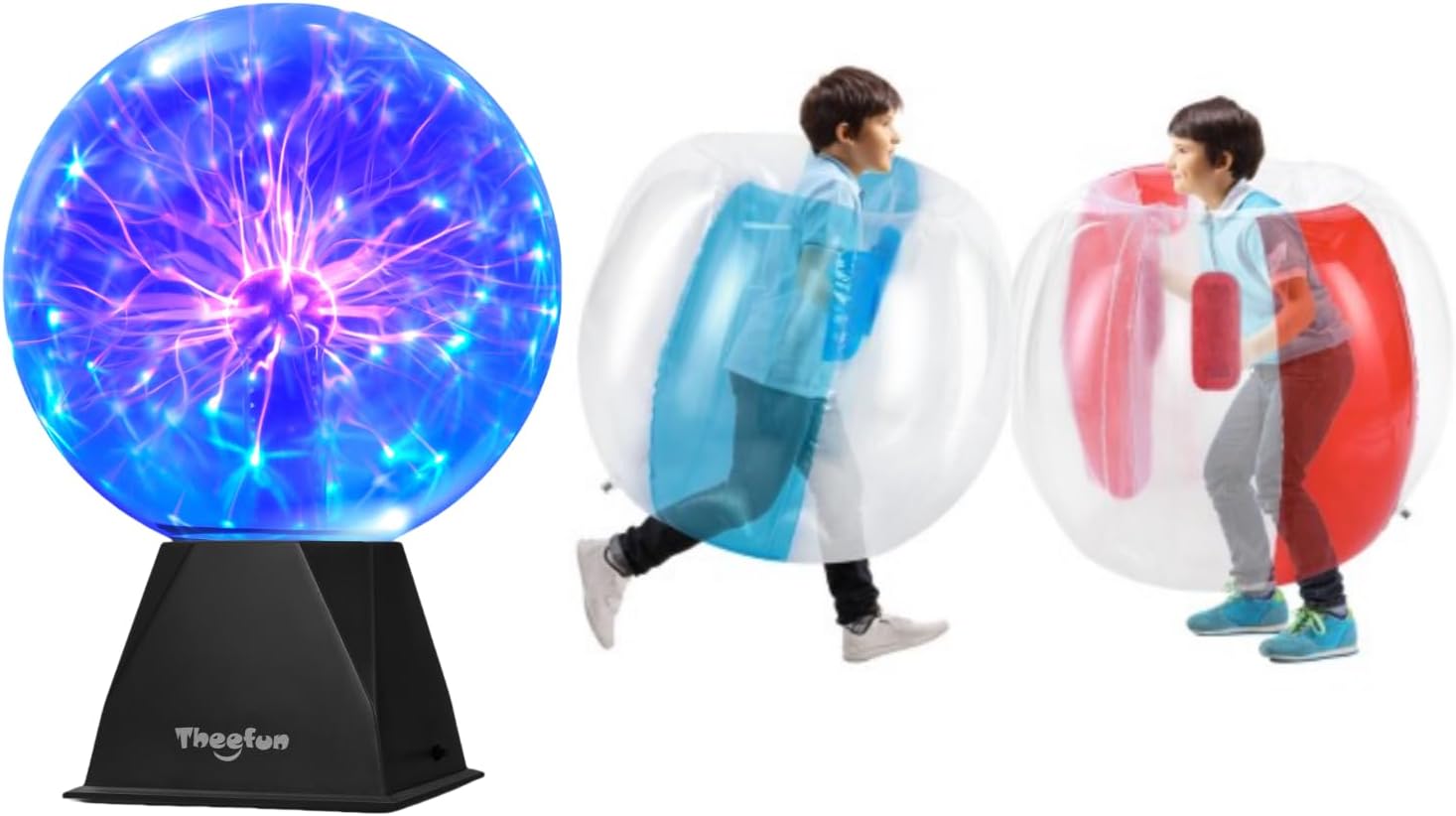 Theefun 8 inch Plasma Ball + 2Pack Bumper Balls