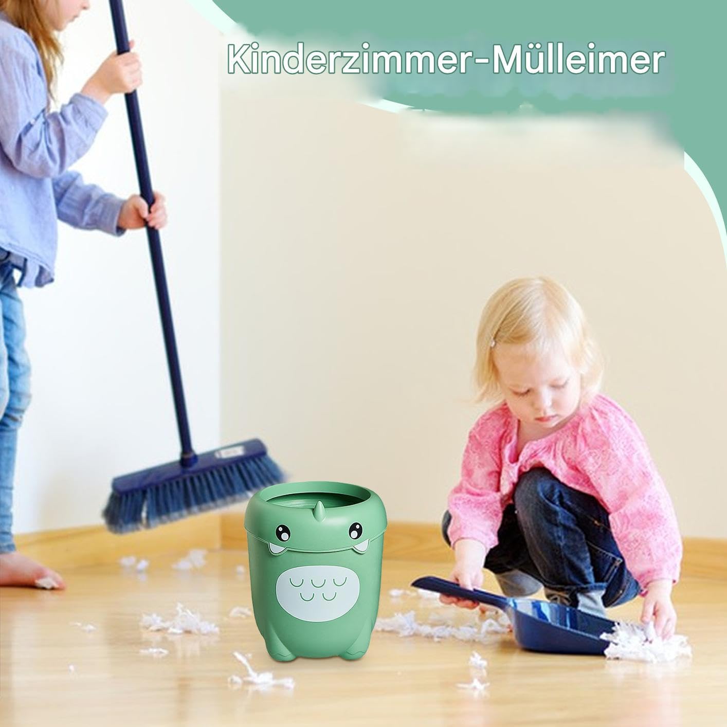 Kinder Mülleimer - Tragbarer Dino-Mülleimer | Offener Deckel Abfallkorb Aufbewahrungsbehälter, Multifunktionaler Organizer Unter Tisch Küche