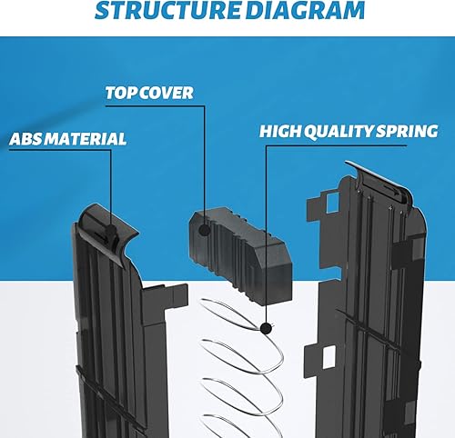 Miniatura 4 de EKIND Clips curvados de plátano de 15 dardos compatibles con cargadores Nerf Elite, clip de munición de dardos suave de recarga rápida para pistolas