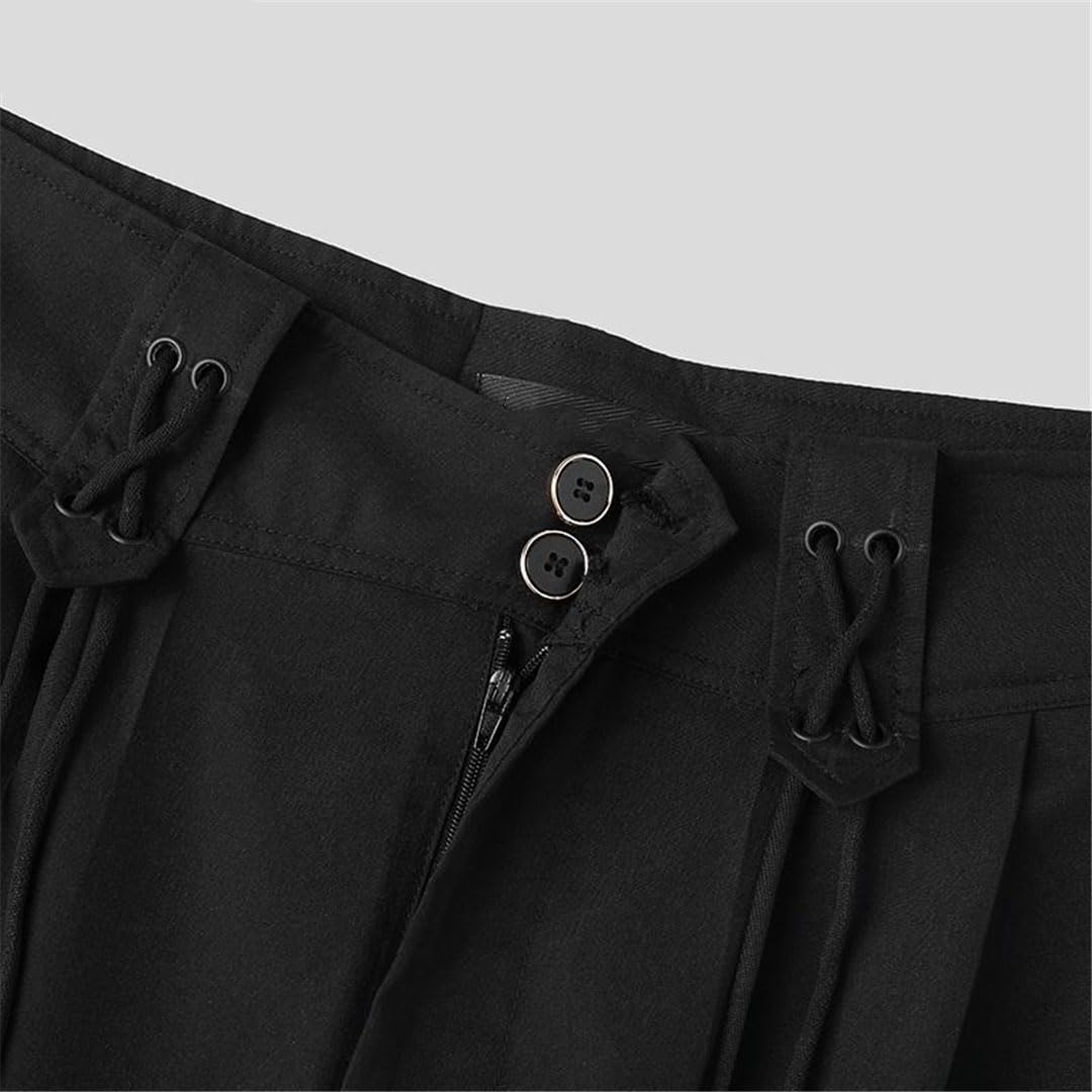 Vogrtcc Pantalones De Hombre Pantalones Largos Sueltos con Cordón De Cintura Alta Pantalones Casuales De Pierna Recta