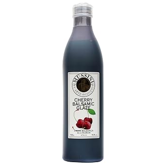 Mussini Cherry Balsamic Vinegar Reduction - 16.9 oz, Italian Cherry Balsamic Glaze, No Preservatives, Perfect for Plating and Vinaigrettes