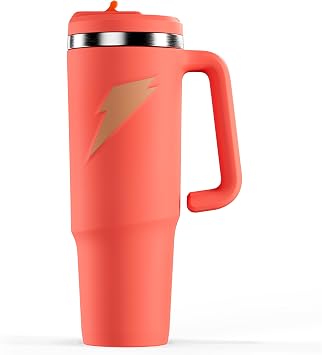 Gatorade Crossover Stainless Steel Tumbler Bottle, Coral, Double-Wall Insulation, 36 fl oz