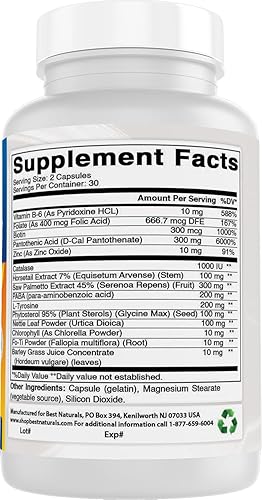 Miniatura 6 de Best Naturals Fórmula anti canas, 60 unidades