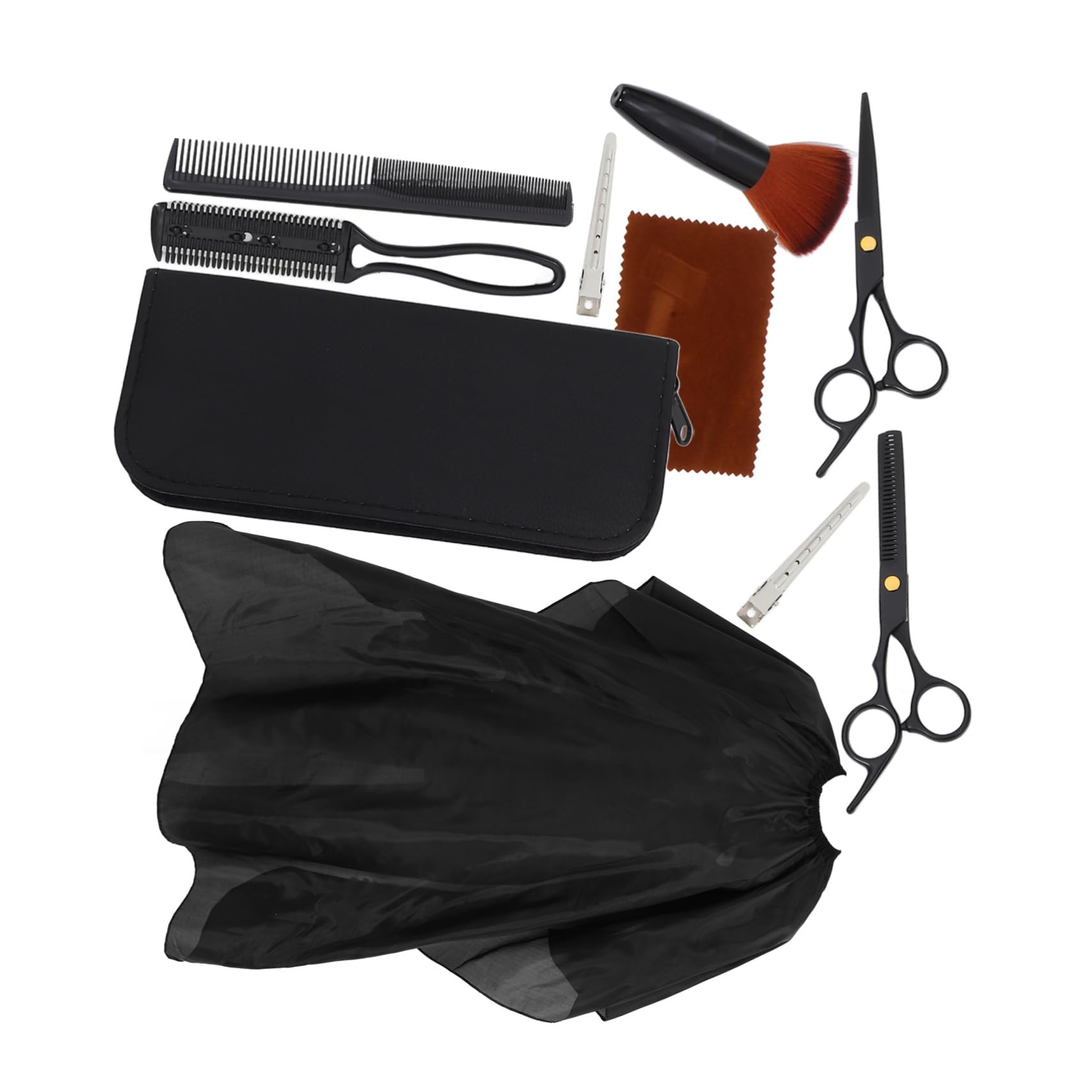 SHERCHPRY Tijeras para Peluquería Profesional en Acero Inoxidable Negro, Set de 1 para Crear Flequillo Natural Enredos, Ideales para Estilistas y Uso en Casa