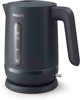 Philips HD9314/90 Double-Walled Electric Kettle | 1.7L Capacity | 1800W Power | Charcoal Grey Color | Perfect for Hot Water | Water Heater Kettle