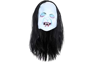 ITODA Scary Grimace Halloween Mask with Long Hair
