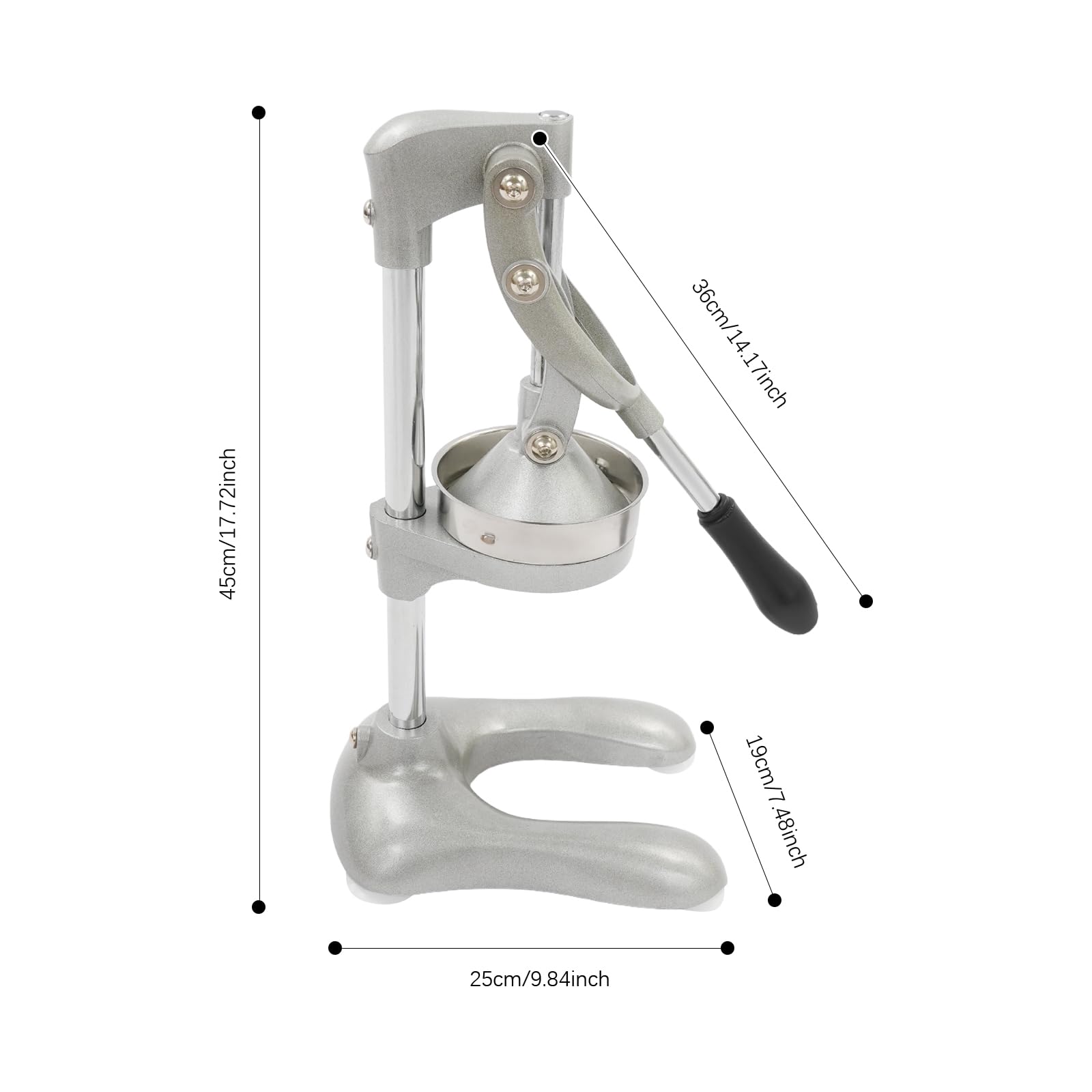 Exprimidor manual de acero inoxidable, exprimidor de cítricos, 500 ml