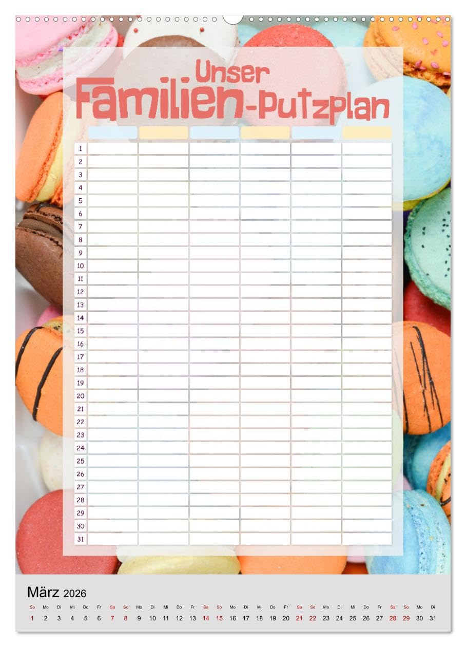 Unser Familien-Putzplan & Kalender 2026 (hochwertiger Premium Wandkalender 2026 DIN A2 hoch), Kunstdruck in Hochglanz: Kalender und Putzplan in einem ... Perfekt für Familien (CALVENDO Lifestyle)