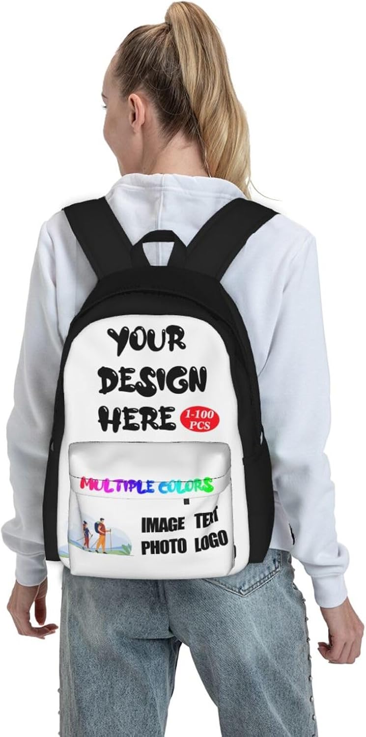 Custom backpack for Men & Women Add Your Design Personalized backpacks With Your Text Logo Picture Customized bookbag Gifts for Friends Style 03