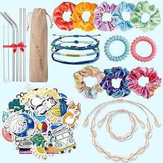 JAZIPO VSCO Girl Stuff Hair Scrunchies Velvet 50 Pack Waterproof Cute VSCO Stickers