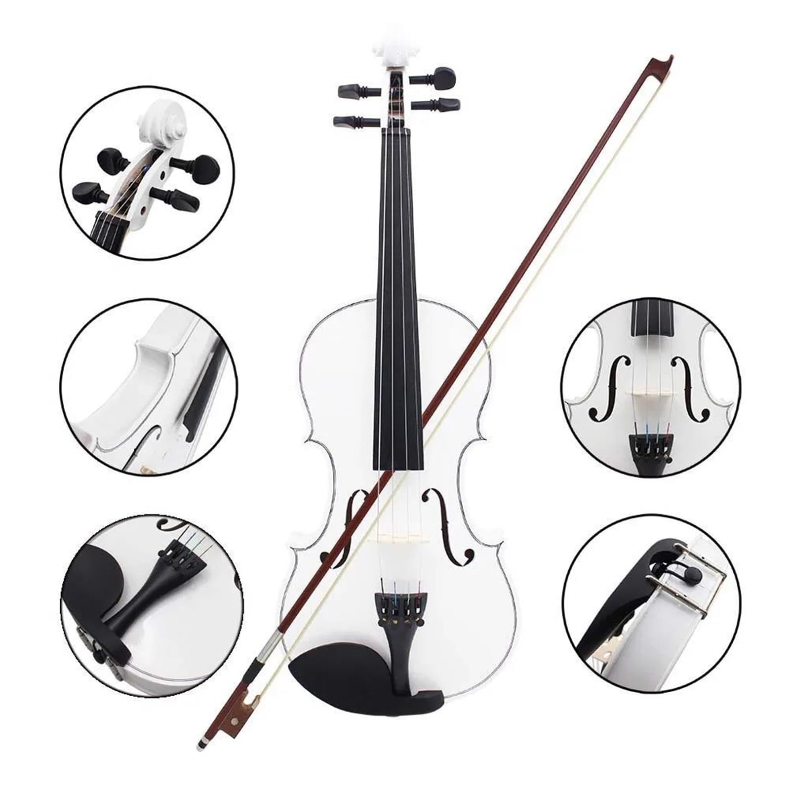Violino 4/4 Principianti Principianti Studio Pannello In Legno Massello Di Acero Abito Per Con Accessori(Violin)