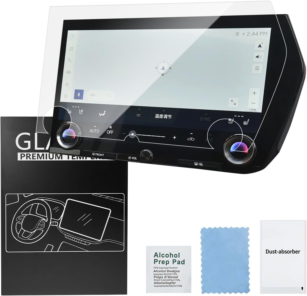 Folia ochronna na wyświetlacz nawigacji GPS, pasuje do Lexus RZ 2023-2024, szkło hartowane 9H, radio samochodowe, nawigacja, folia chroniąca przed odciskami palców, nieoślepiająca, 14 cali