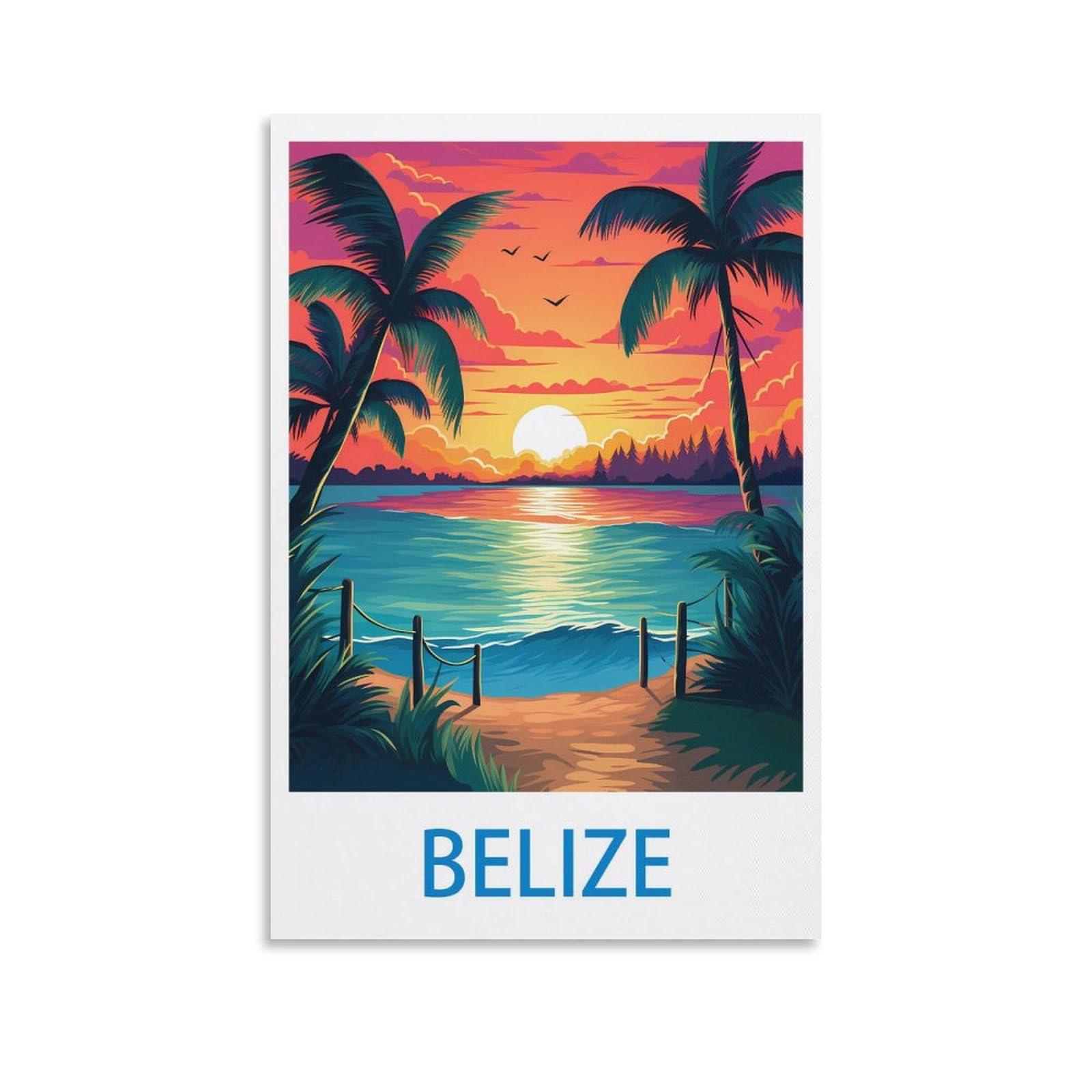 Ndoud Unframe-Style Belize Vintage Travel Posters 08X12inch(20X30cm) Wall Art Picture Print Canvas Painting For Living Room Home Decor