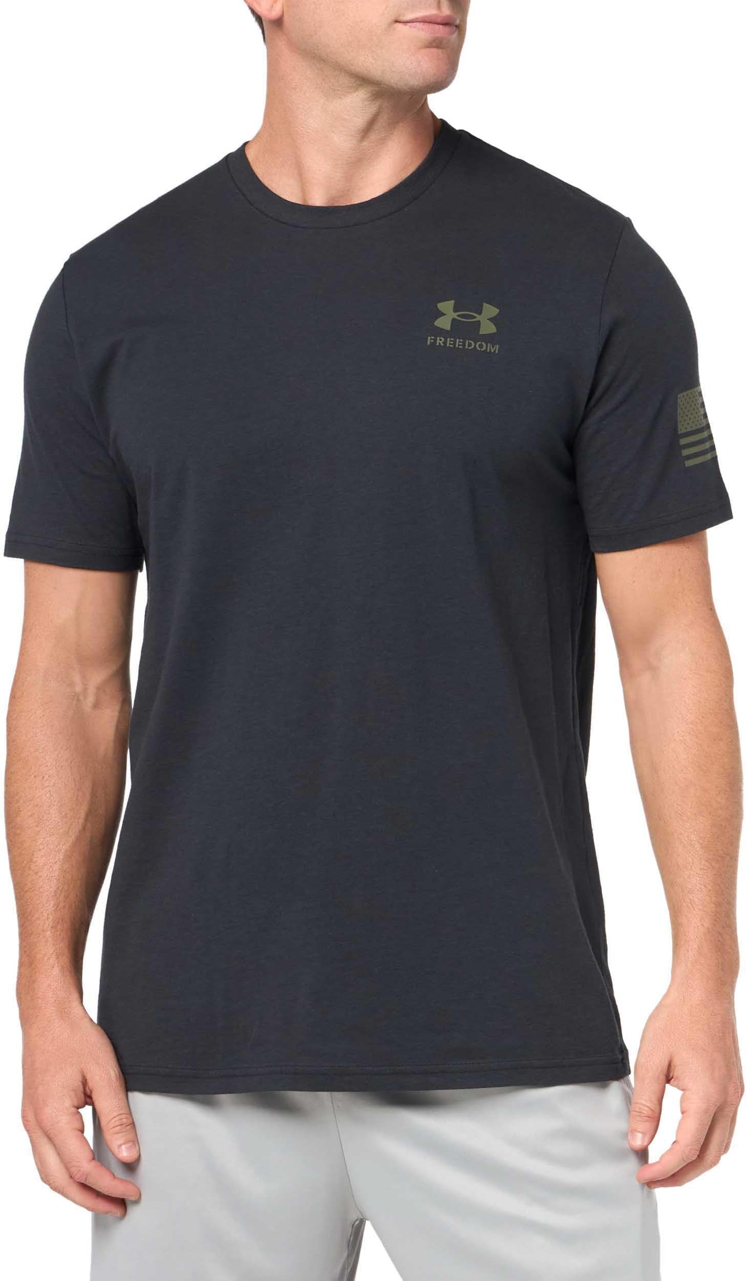 Men's Freedom Graphic Short Sleeve T-Shirt, (001) Black / / Marine OD Green, Large