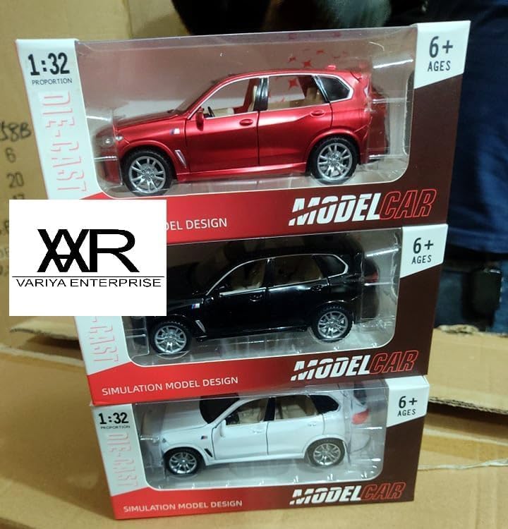 Image of Exclusive Alloy Metal Pull Back Die-Cast Car Diecast Metal Pullback Toy Car with Openable 6 Doors,Light Music Boys Gifts Toys (1:32 B-M-W X5 - Multicolor)