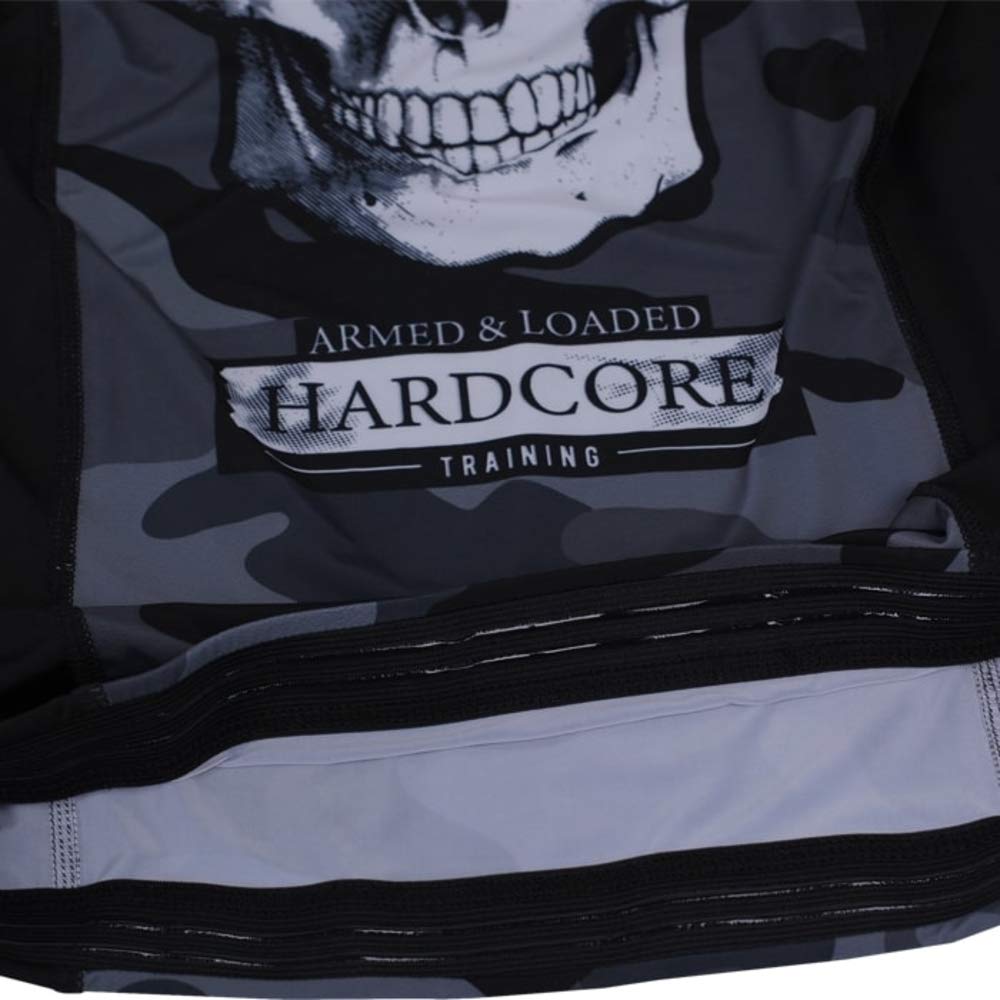 Hardcore Training Fear Zone Rash Guard Men's Camisa de Compresión Hombre MMA BJJ Boxeo Fitness Grappling No Gi