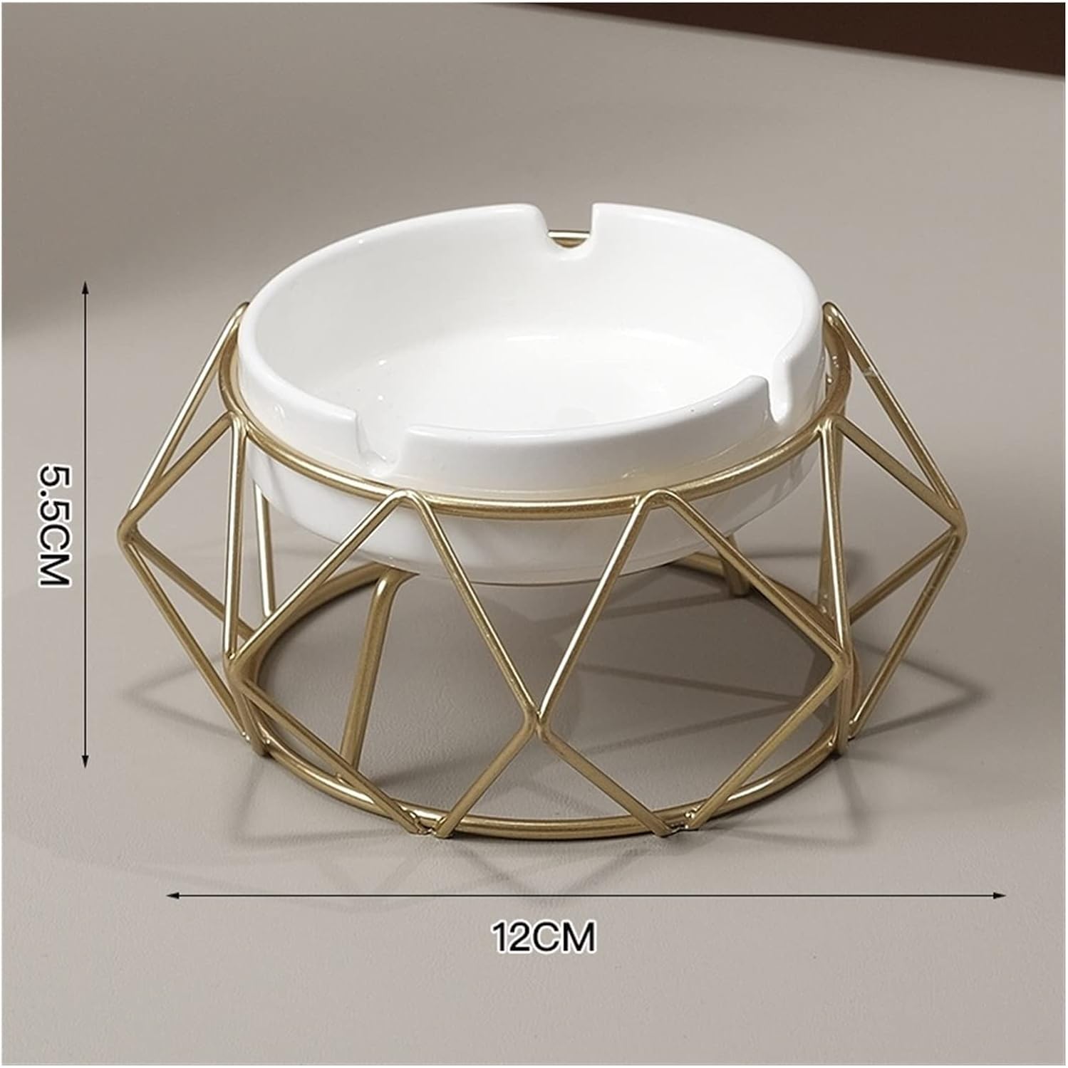 Ceramics Ashtray Hollow Out Ash Tray Nordic Home Decoration Modern Ashtray Holder Office Desktop Living Room Gift Decorative (Color : Gold 3)