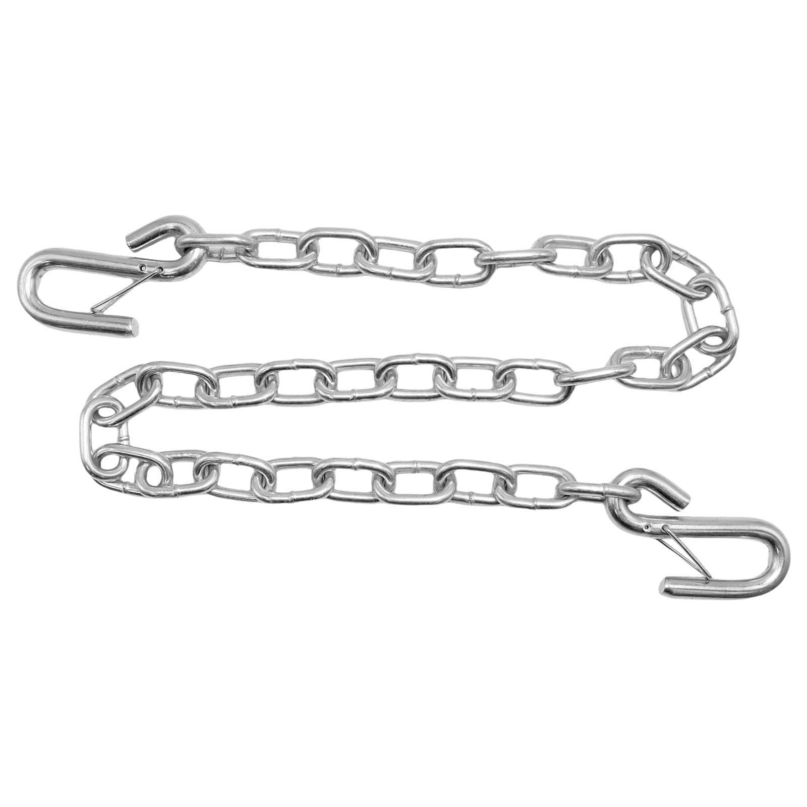 Ollanoos S Hooks Chains 1 Meter with Two Spring Clamp Hook Trailer, Rugged Safety Link Chains, Suitable for Trailer and RV Applications