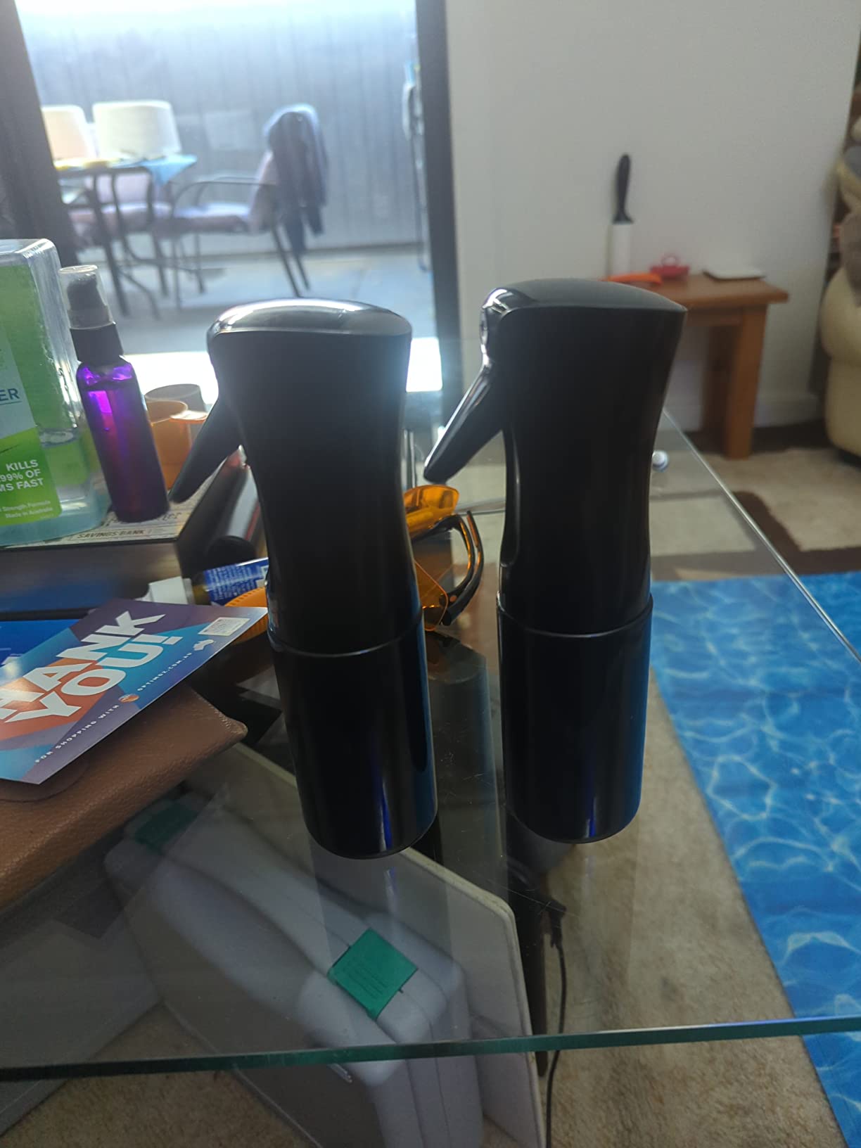 Swano Hair Spray Bottle 200ML Black, Empty Continuous Water Mist Bottle for Cleaning, Hair