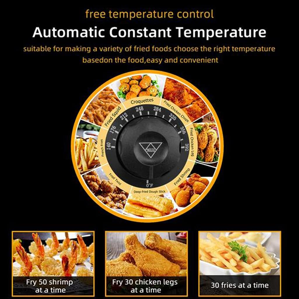 Deep Fryers Stainless Steel Double Tank Electric Fryer with 2 Basket Air Deep Fryer for French Fries Onion Rings Egg Rolls Fried Chicken US Plug 3400W 110V 24.9QT/23.6L