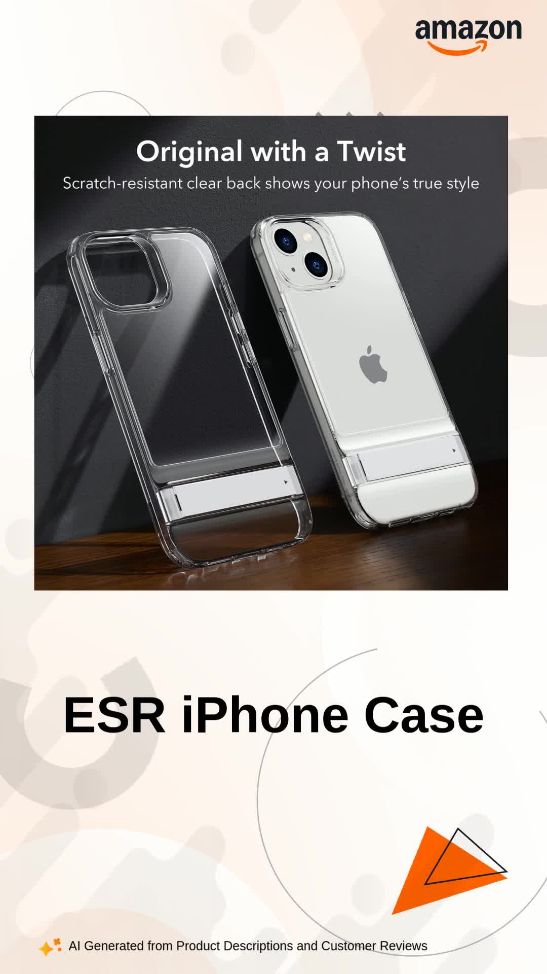 ESR for iPhone 13/14 Cover with Adjustable Stand, Military-Grade Drop  Protection, 3 Stand Modes, TPU, Supports Wireless Charging, Boost Slim  Patented Metal Kickstand Phone Back Case, Clear : Amazon.in: Electronics