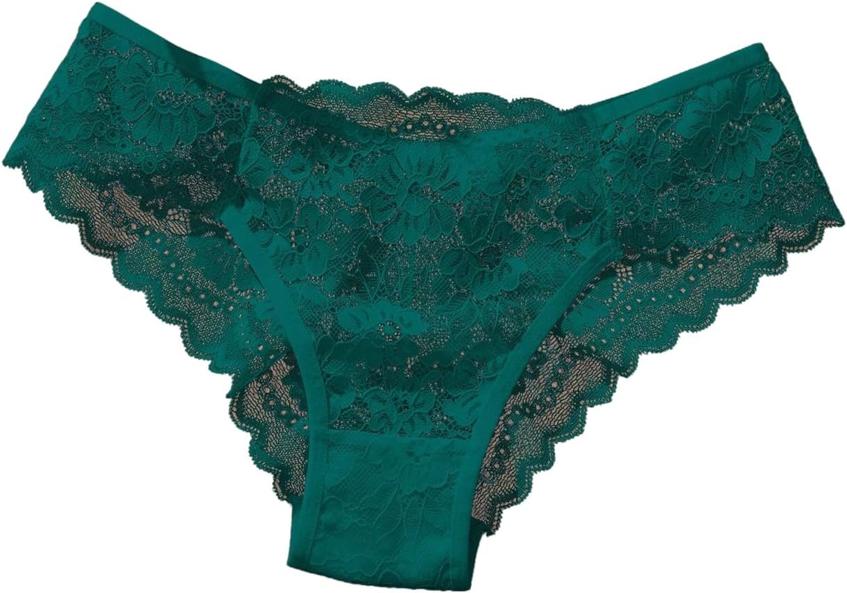 SweatyRocks Women's Lace Panties Breathable Cheeky Briefs Sexy See Through Underwear