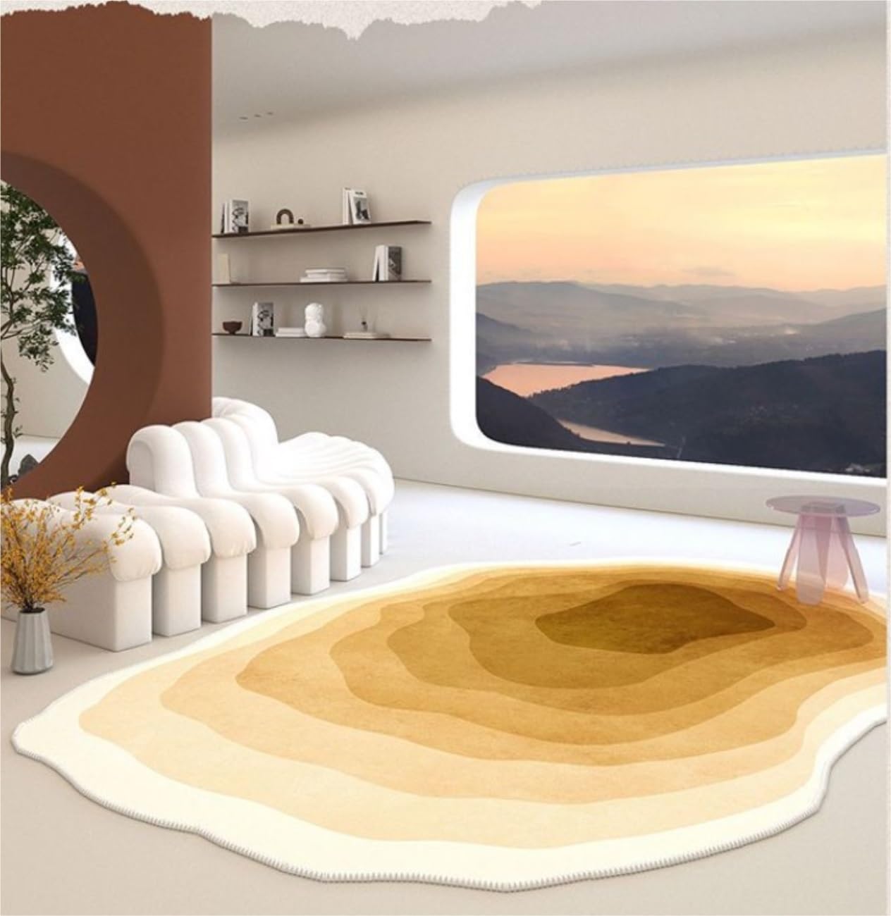 Dywan Relax Area Nieregularny Dywanik Dywanik Podłogowy Mata Wystrój Domu Dywan Do Salonu Jadalni Wygodny Dywan do Domu(A,160 * 230cm)