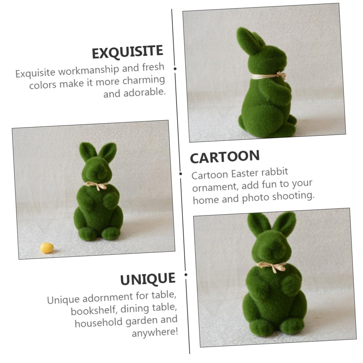 ABOOFAN 16 Pièces Lapin de Pâques Lapin en Mousse Artificielle Lapin d'herbe de Gazon Miniature de Lapin décor des modèles Ornement de fête Ornement de Lapin Poilu Statue Accessoires