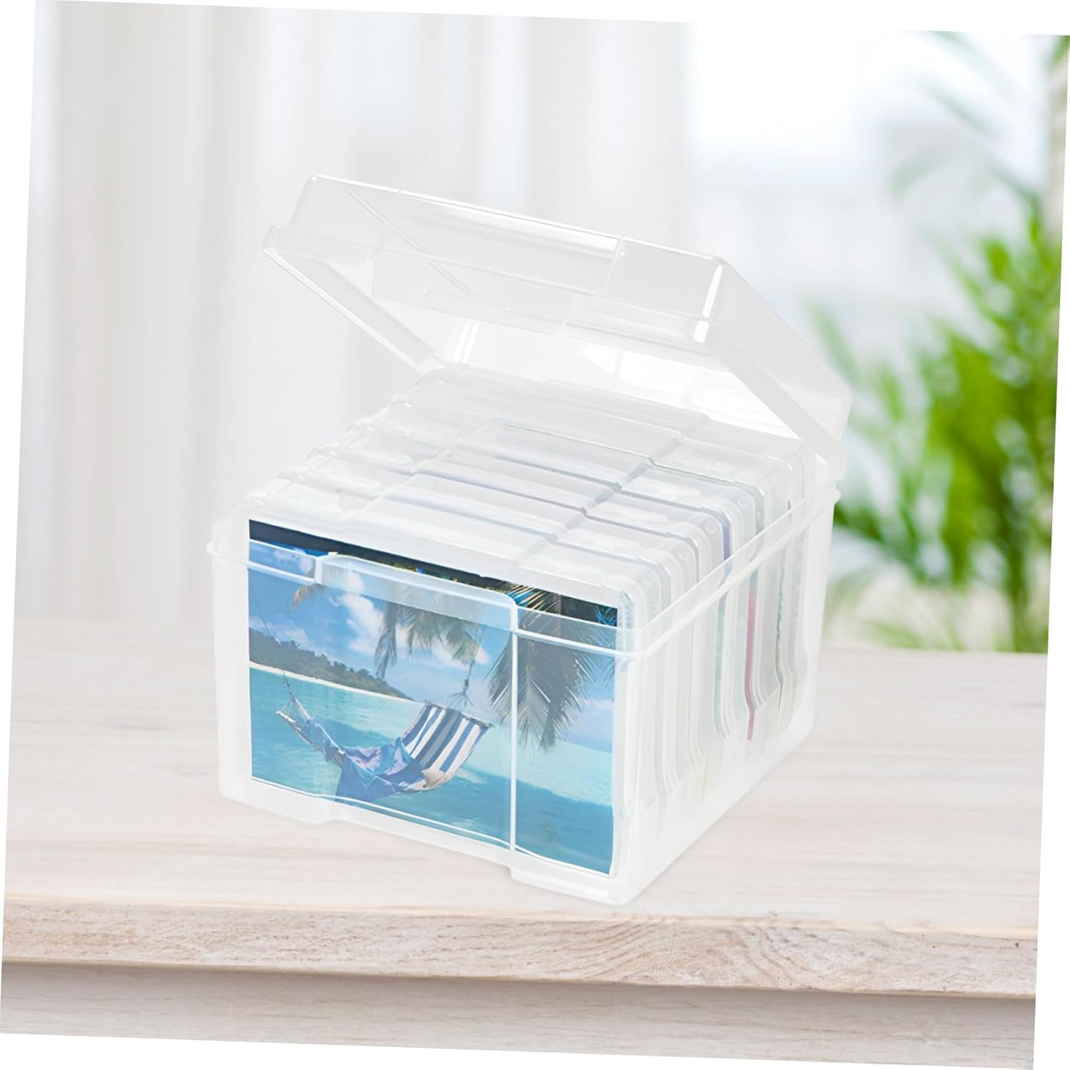 Happyyami 6Pcs Boxes postcard Electronic component card photo storage container Multifunction collection box clear card keeper case suitcase postcards case Accessories cards organizer
