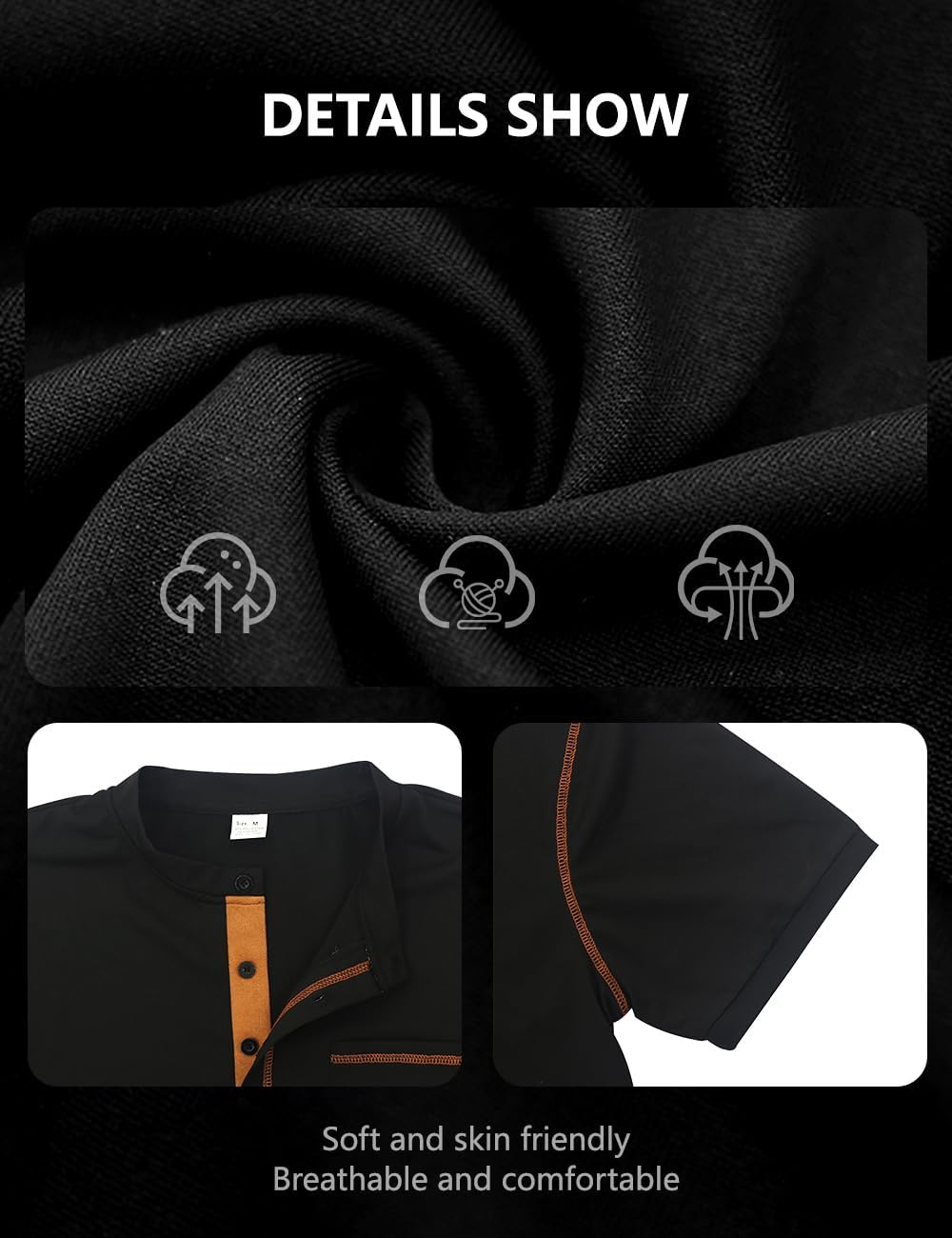 QOSOQ Men's Henley Shirt Short Sleeve T-Shirt Casual Top Pullover Summer Lightweight Tee Shirts with Button - Image 6