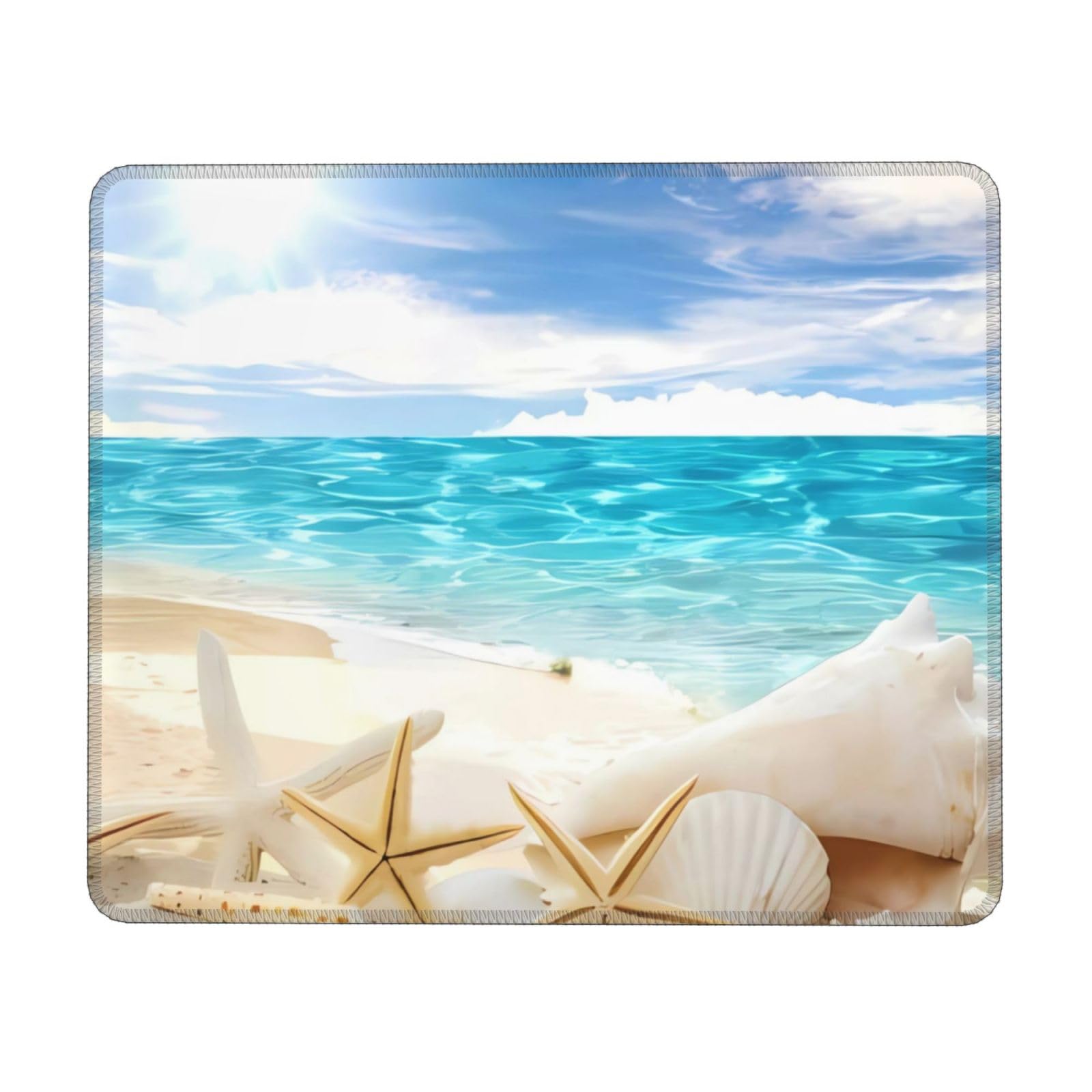 IMAYONDIA Tappetino per mouse con onde di mare, blu e verde acqua, con base in gomma antiscivolo, impermeabile, per computer portatile, 24,1 x 20,1 cm