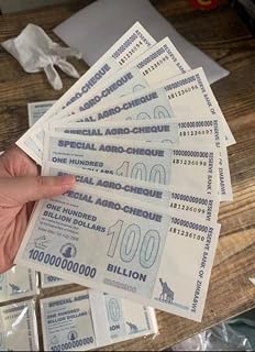 Generic Zim Agro Cheque 10 x100 Billion New Uncirculated Rare Special, U/V Security Features, Blue
