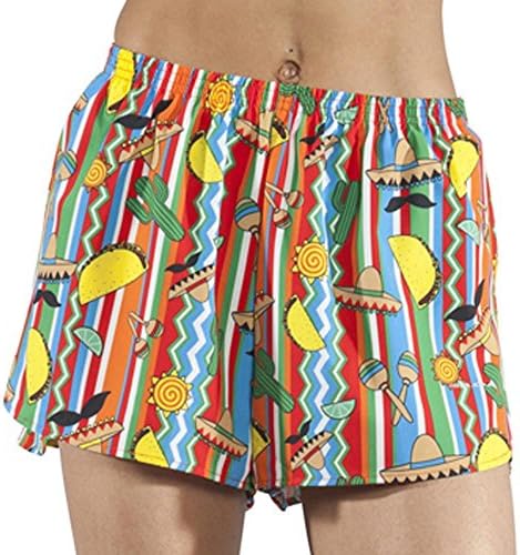 BOA Womens Stretch 1.5" Half Split Trainer Printed Running Short (1201SWP)(Taco!, Small)