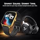 PunnkFunnk EchoPlus Headphones + H9 Smart Watch Combo – Wireless Bluetooth Headphones with Deep Bass & 40mm Drivers + H9 Smartwatch with HD Display, Fitness Tracker, Heart Rate Monitor, Long Battery gallery image