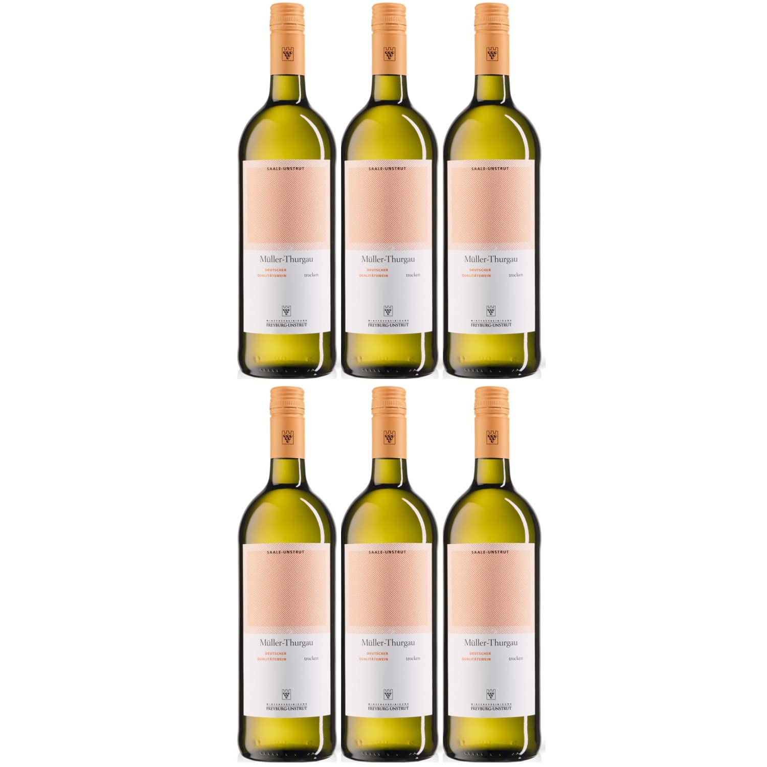 WV Freyburg-Unstrut Müller-Thurgau Weißwein Wein trocken Deutschland I Visando Paket (6 x 1,0l)