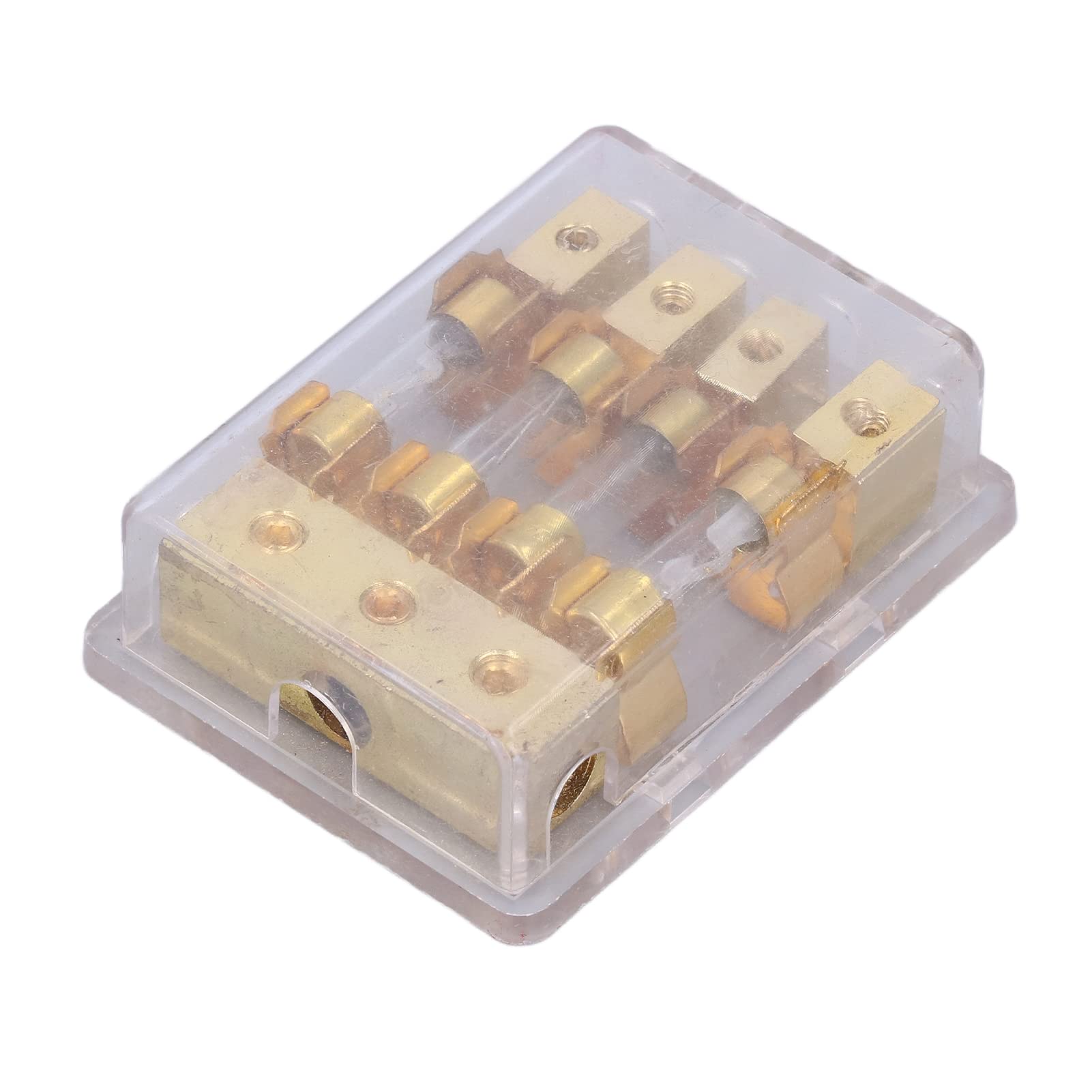 Bloc de Distribution D'alimentation, Abs+cuivre Bloc de Distribution D'alimentation Distributeur Audio de Voiture Distributeur au Sol 1 en 4 Porte-fusible 60a Bloc de Connexion Audio de Voiture 4 Dist